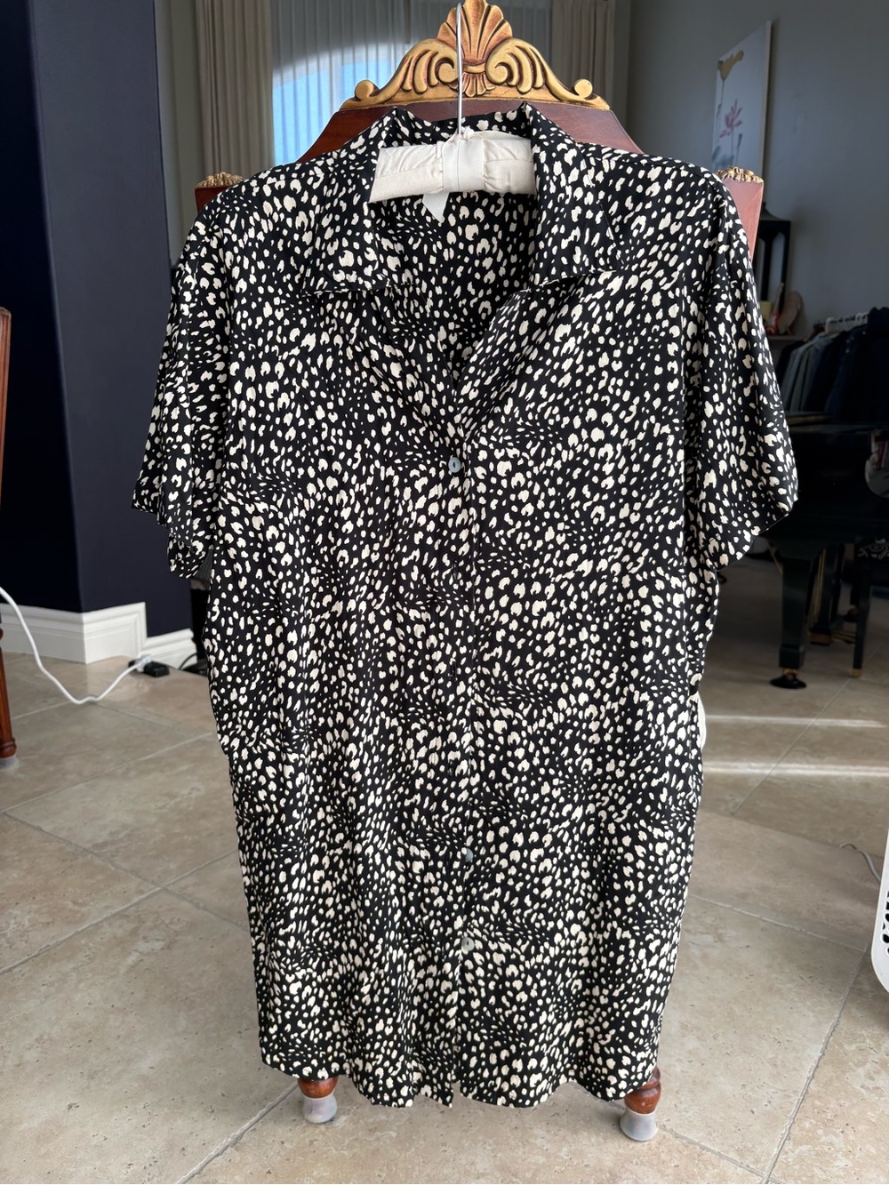 KUSH short sleeve button down shirt or shirtdress - Picture 1 of 6
